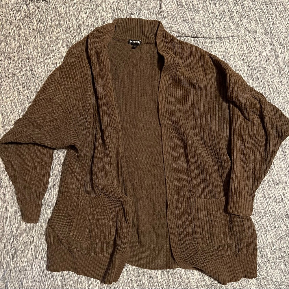 Express Cable Knit Cardigan Open Front Sweater